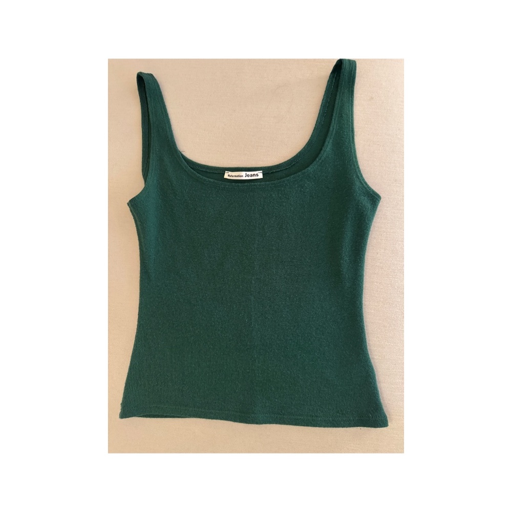 reformation jeans green knit tank xs